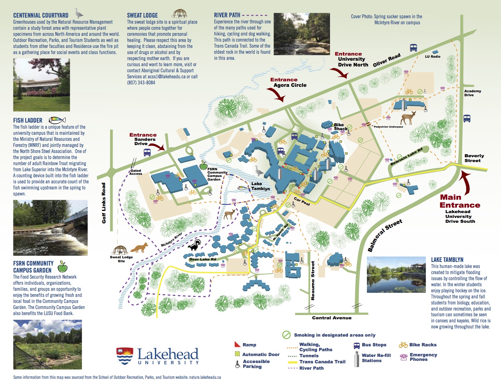 Campus Map of Sustainability Features Lakehead University